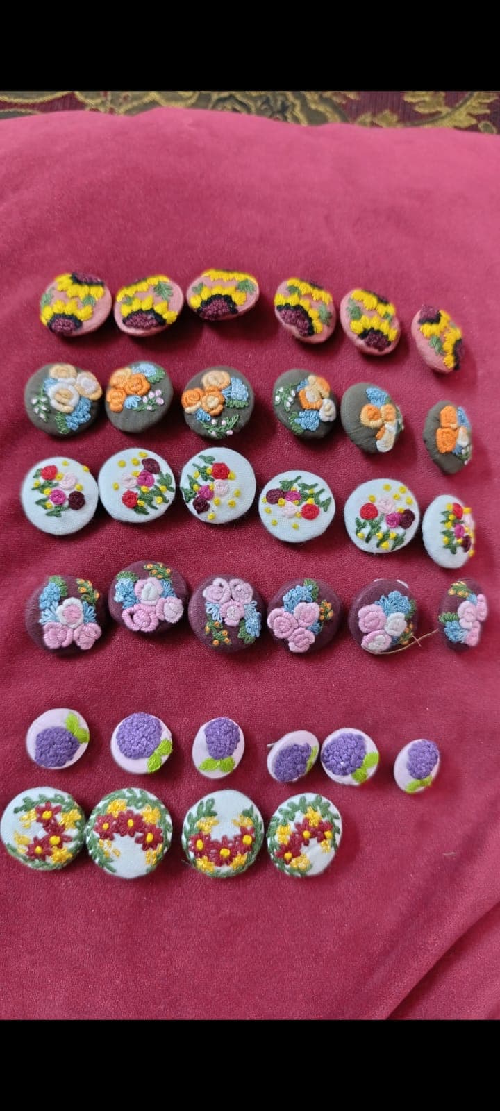 Handmade Embroidered Buttons (Pack of 6)